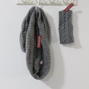 💟 Merona Gray Infinity Scarf & Headband Set New with Tags